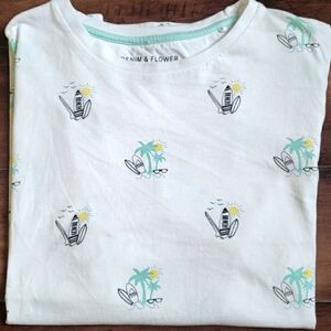 Denim & Flower surf tee / L